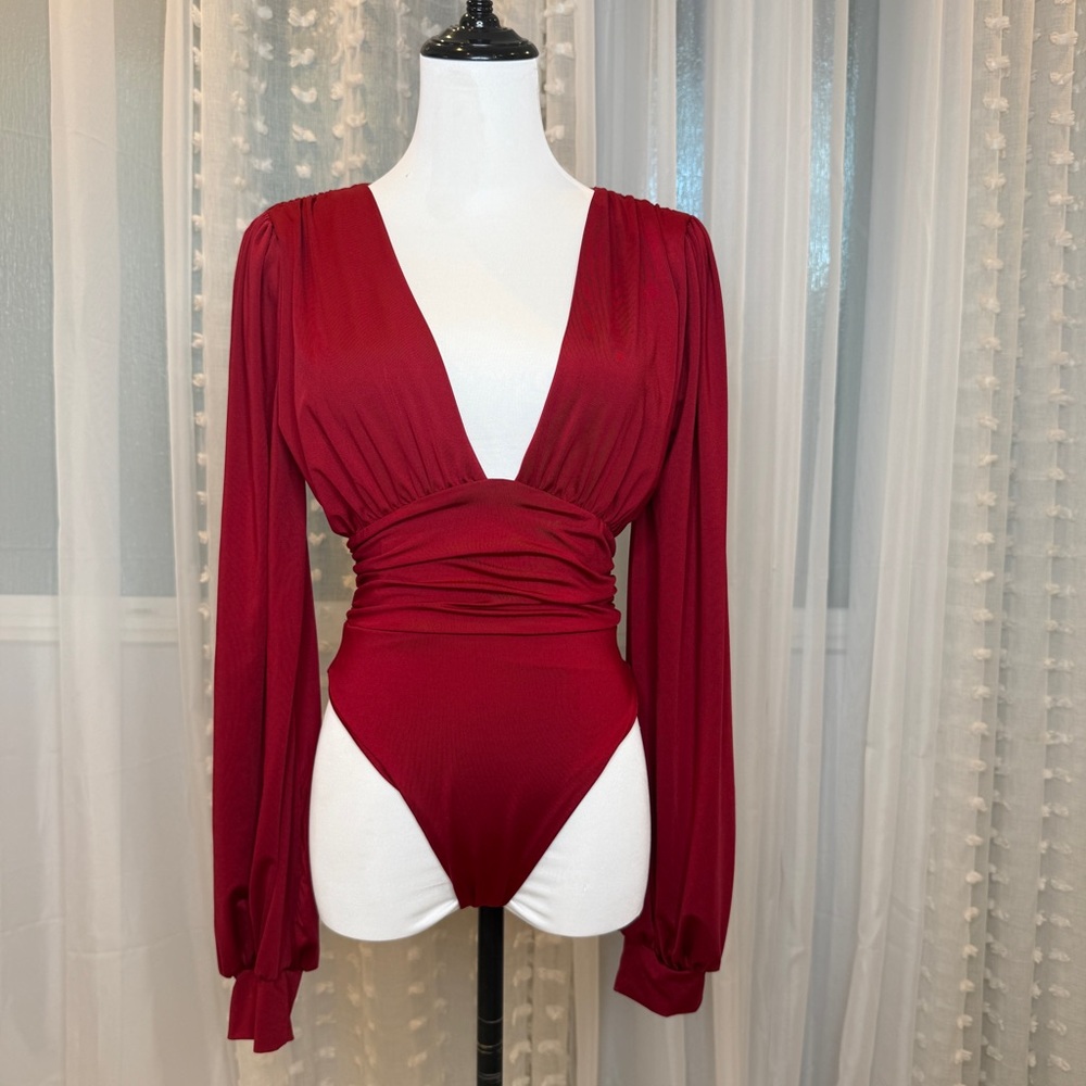 Chic Deep Red Women's Bodysuit